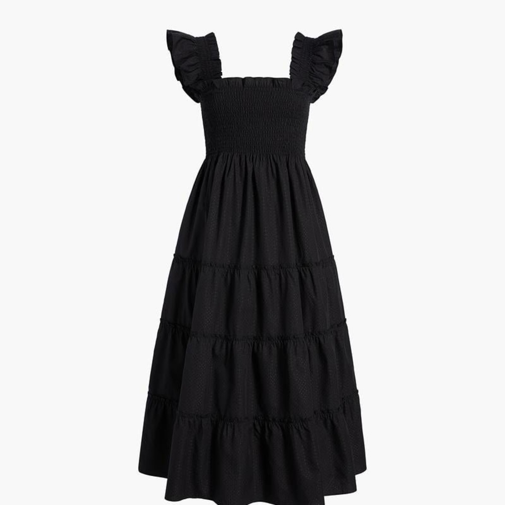 Hill House Ellie Nap Dress in Black Dot (Opaque), Small